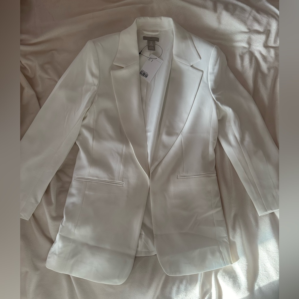 H&M White Oversized Blazer